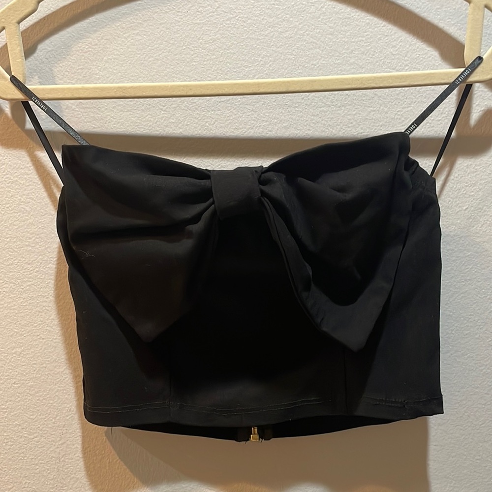 Forever 21 black bow crop top size S